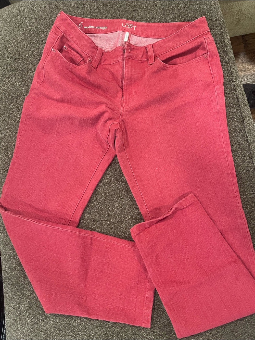 LOFT Straight Leg Jeans in Rose Pink